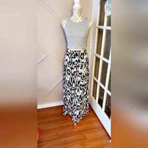 Black and white long Skirt Spandex Cotton Large Maxi Skirt.